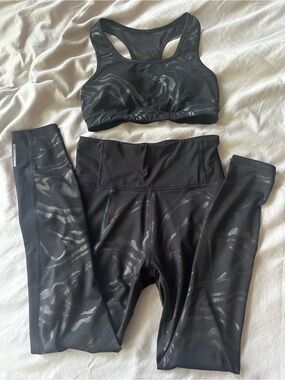 Puma Black zebra print workout set (XS)
